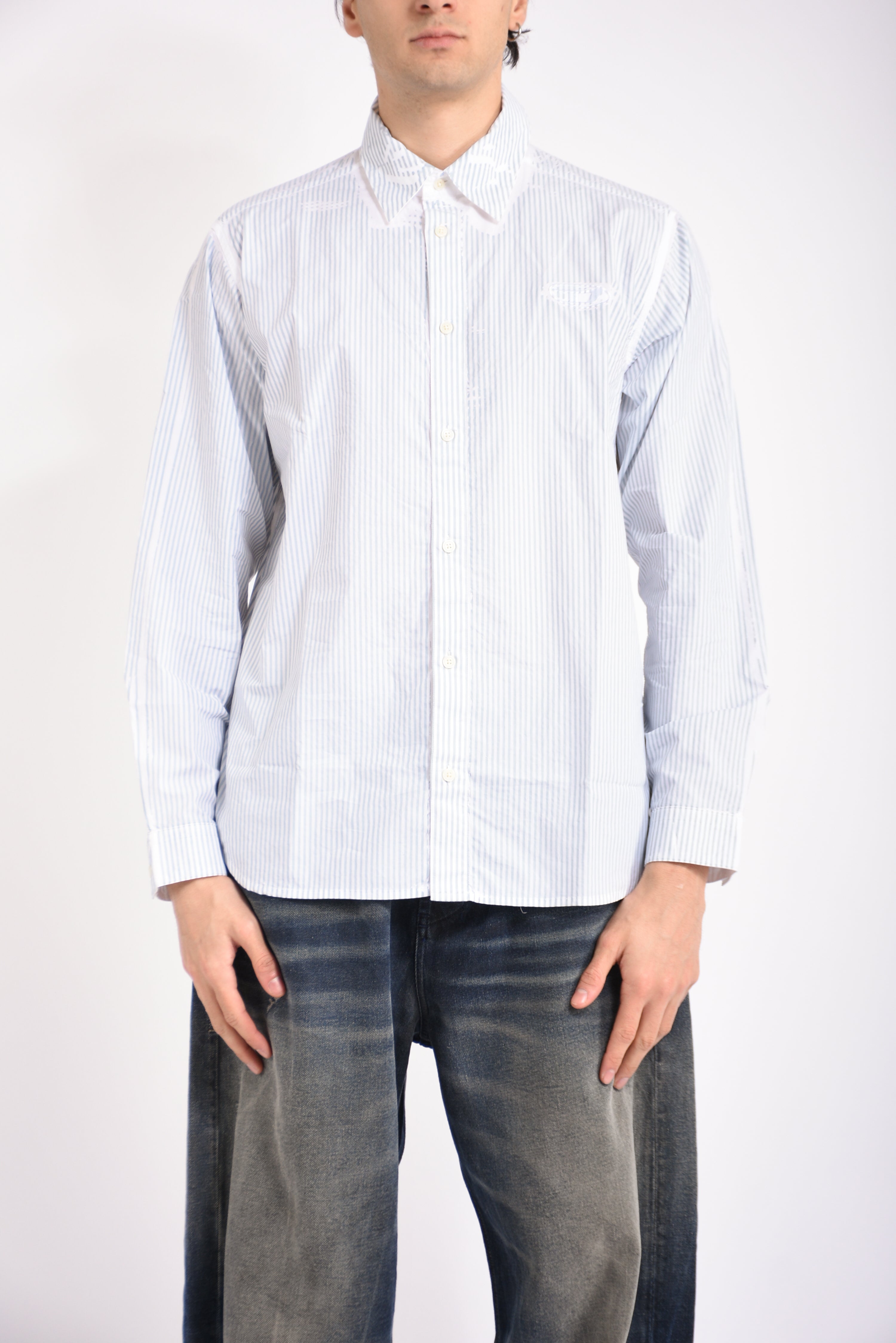 Camicia in popeline a righe