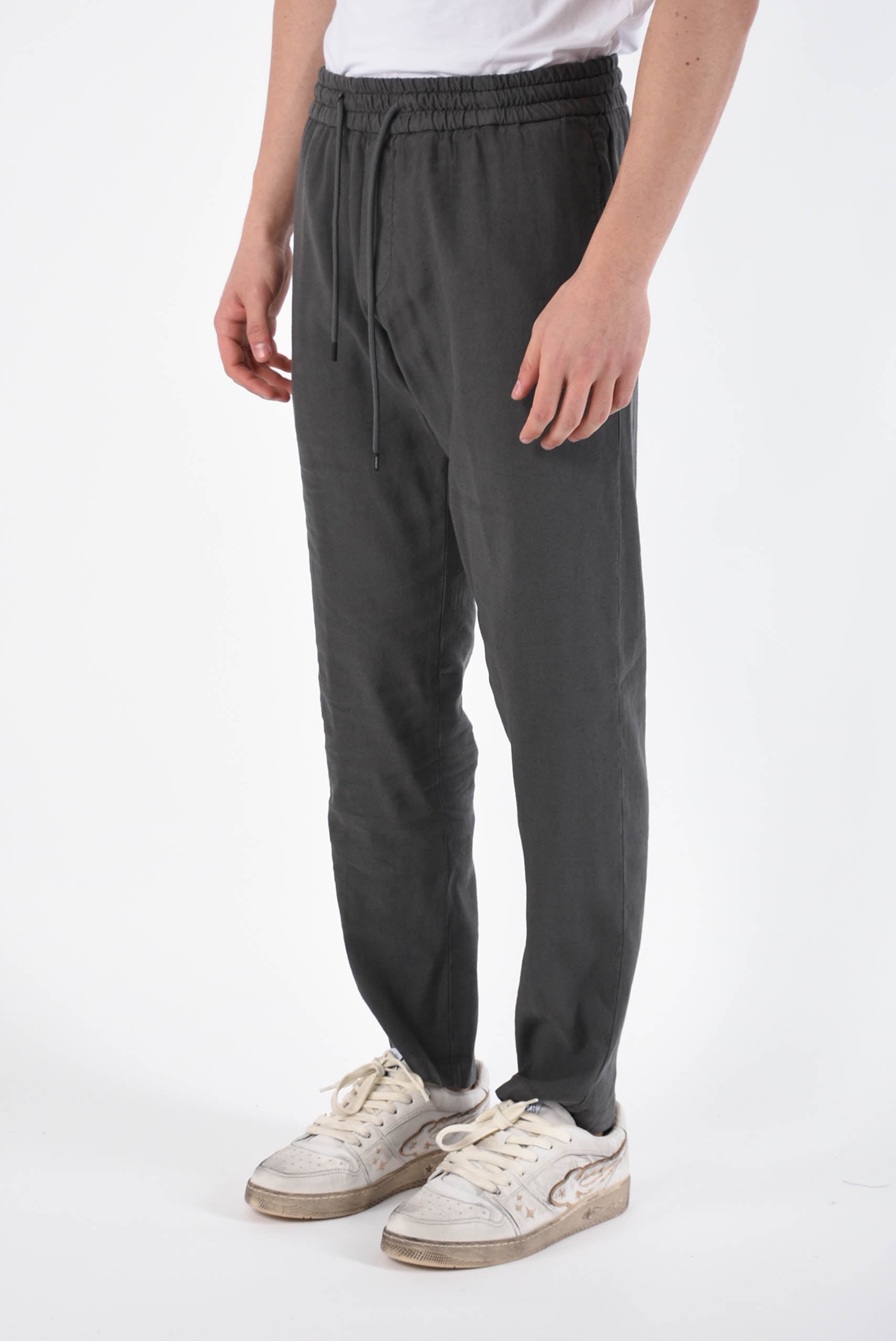 DONDUP Pantaloni jogger yuri in lino