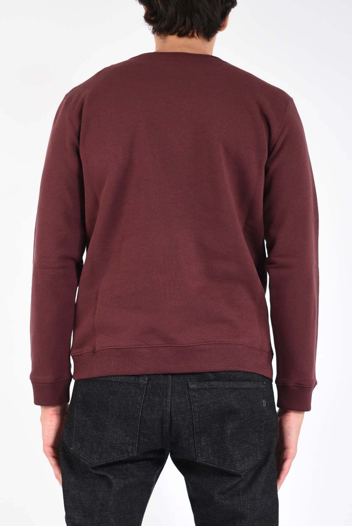 felpa girocollo con logo ricamato