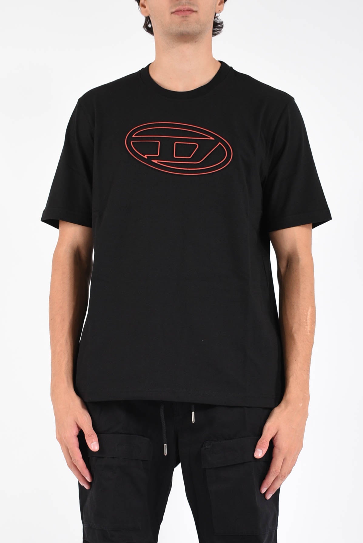 t-shirt con logo in rilievo t-adjust-bigoval