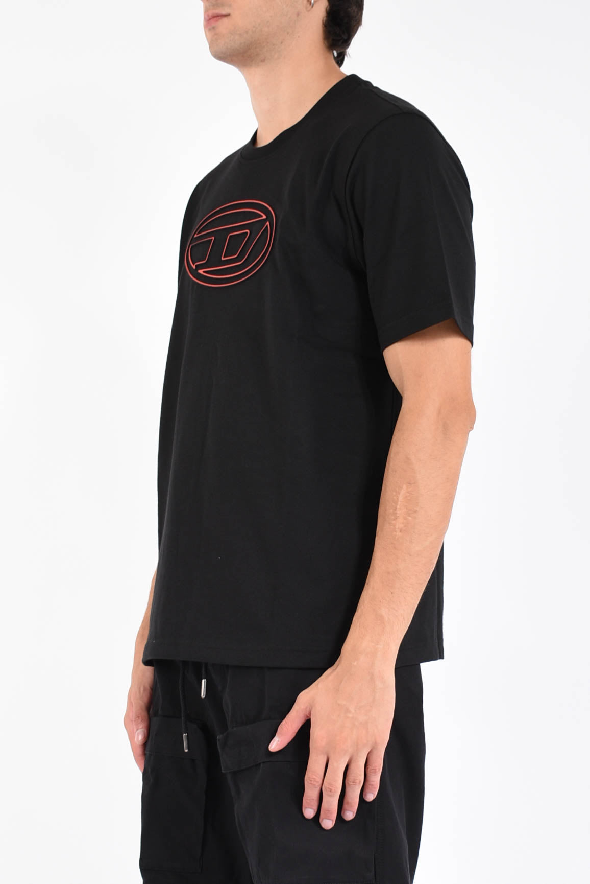 t-shirt con logo in rilievo t-adjust-bigoval