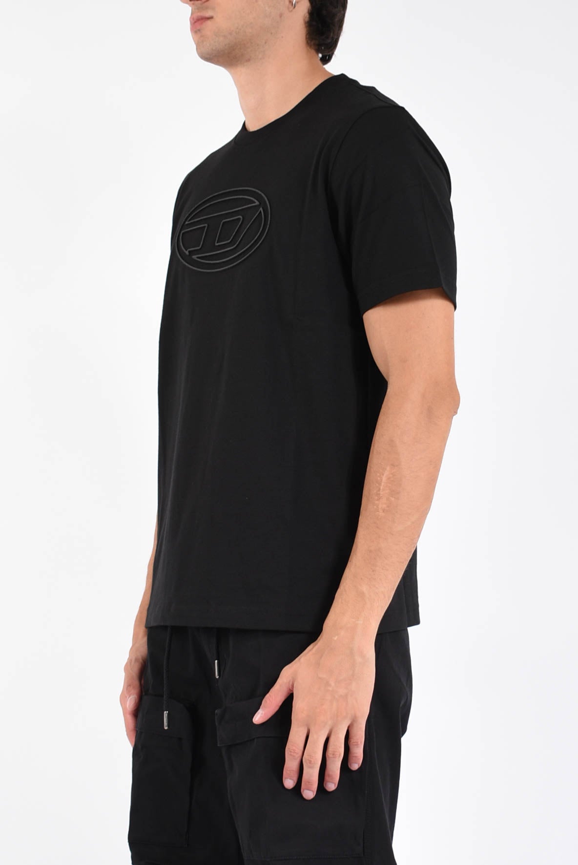 t-shirt con logo in rilievo t-adjust-bigoval