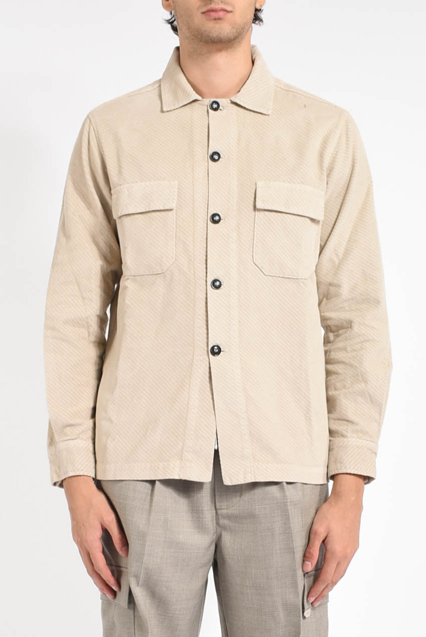 Overshirt in cotone diagonale
