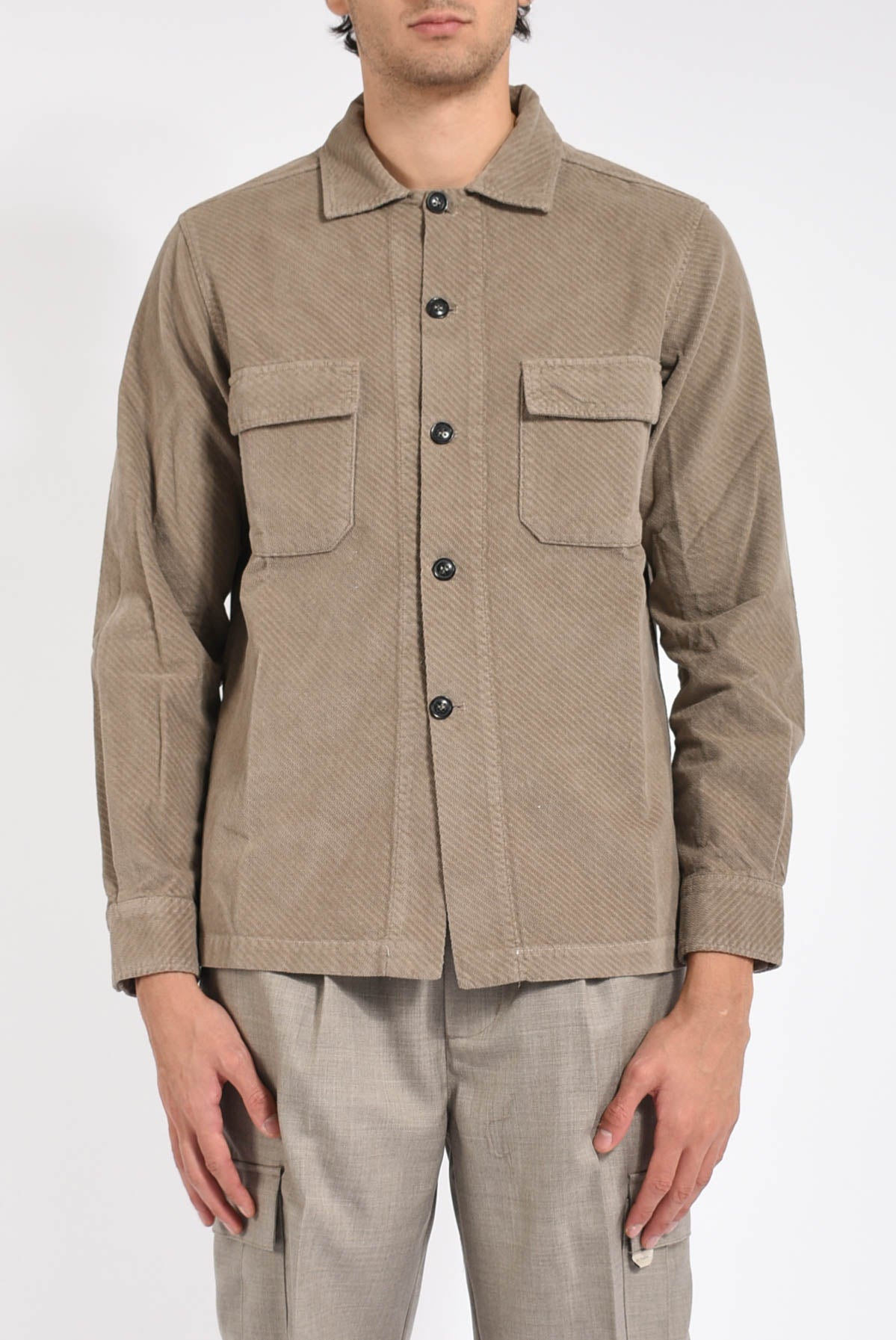 Overshirt in cotone diagonale