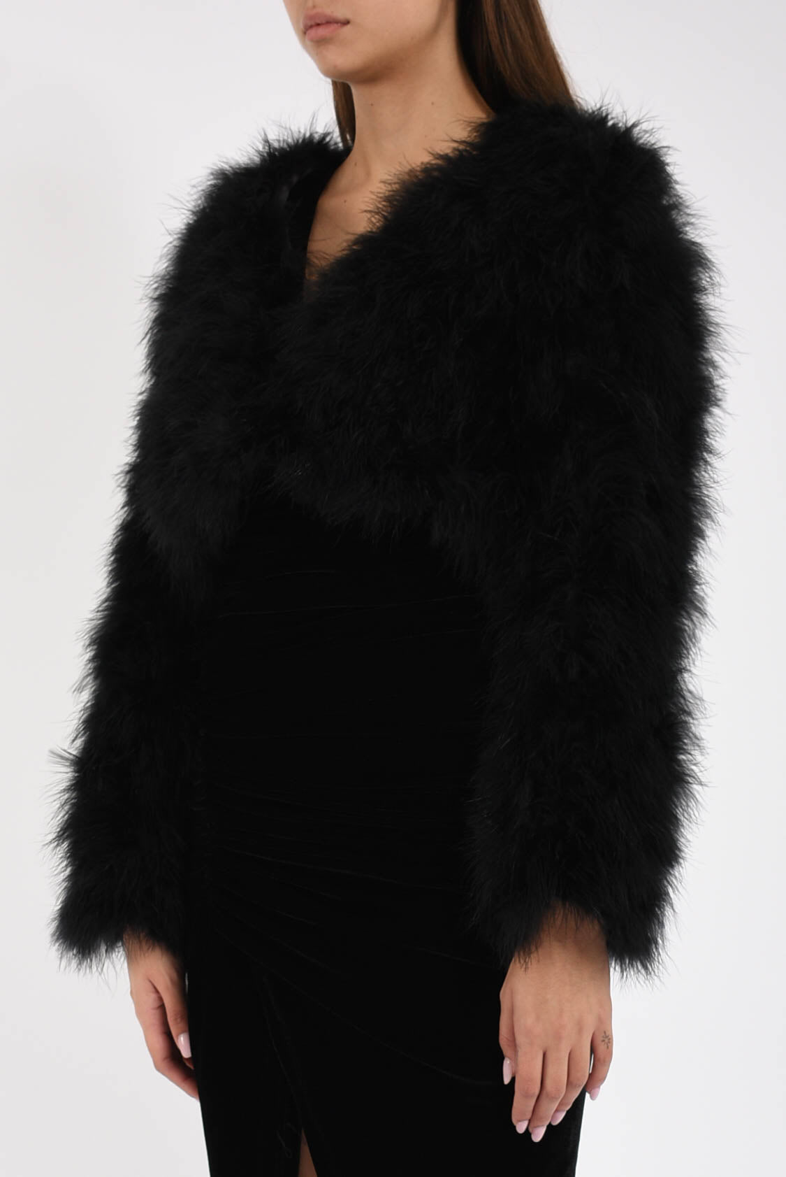 giacca in marabu fluffy