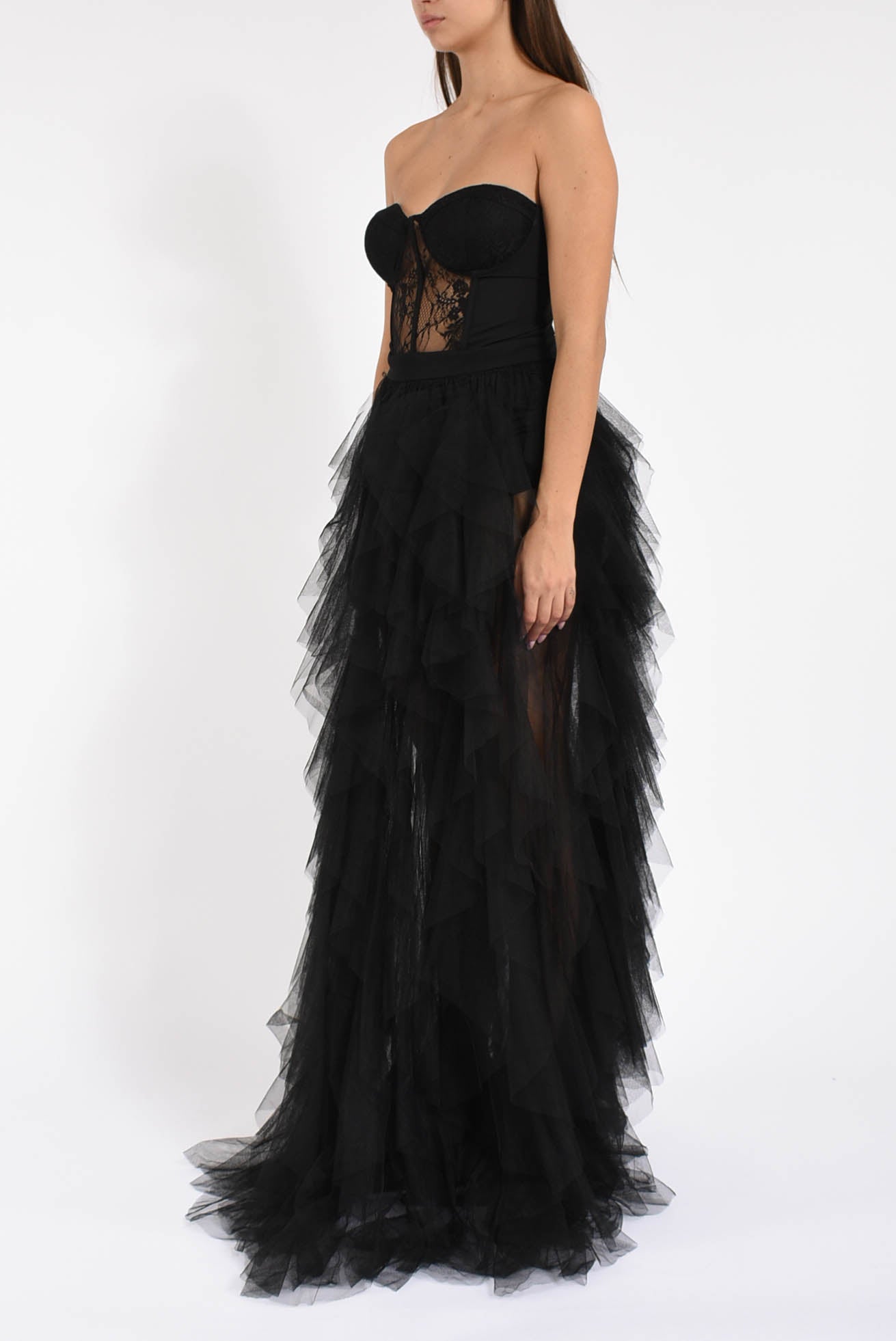 abito lungo in tulle lemonia