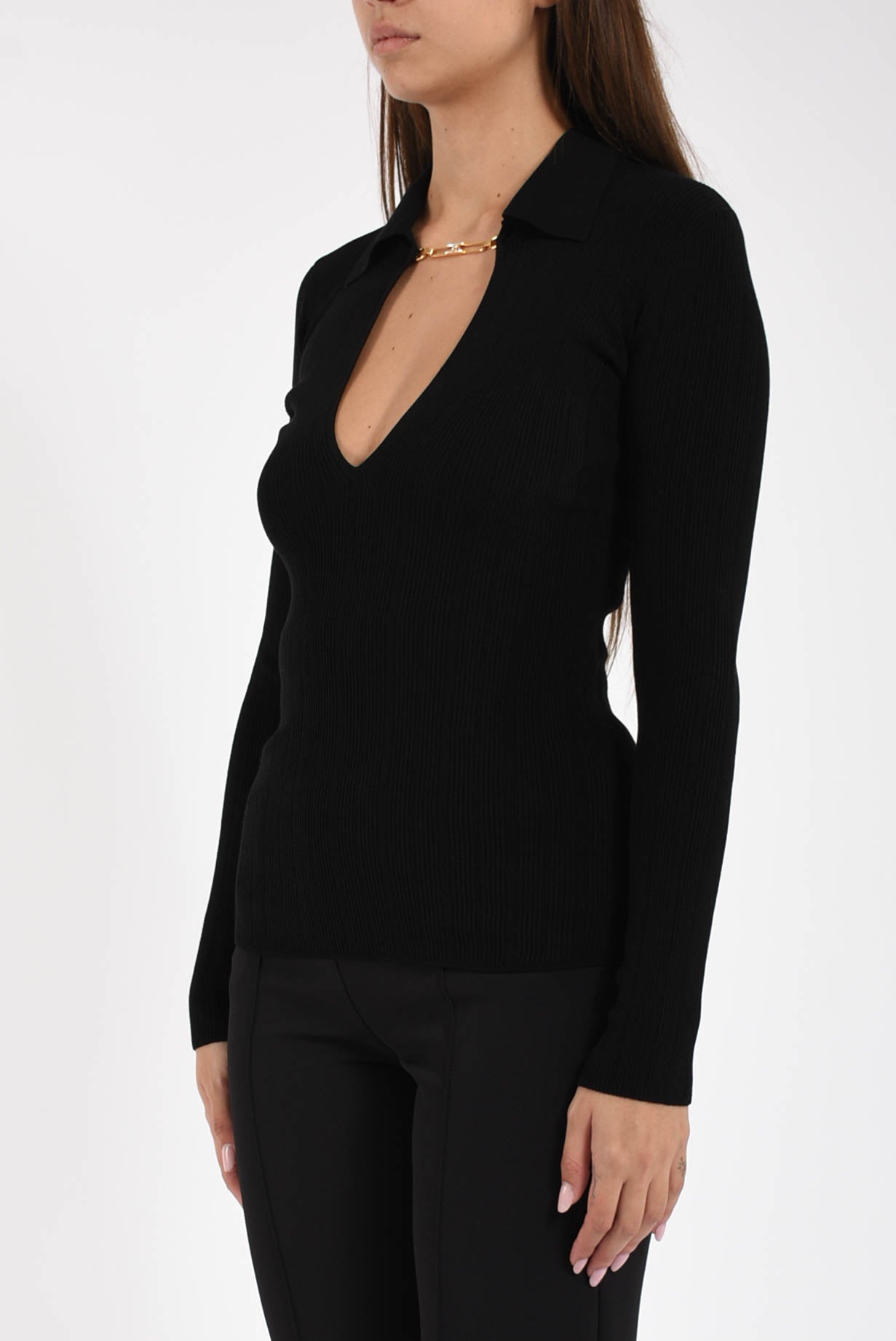 Maglia a costine con dettagli