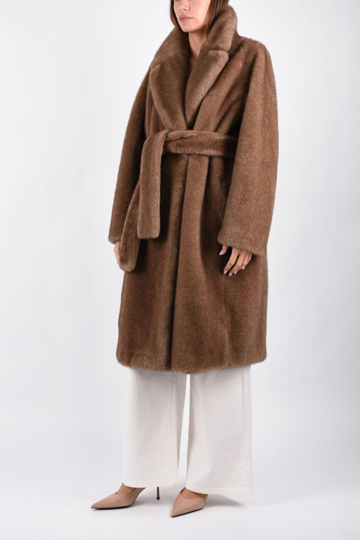 Cappotto a vestaglia dalla texture soffice SMMMISS 2629456033600