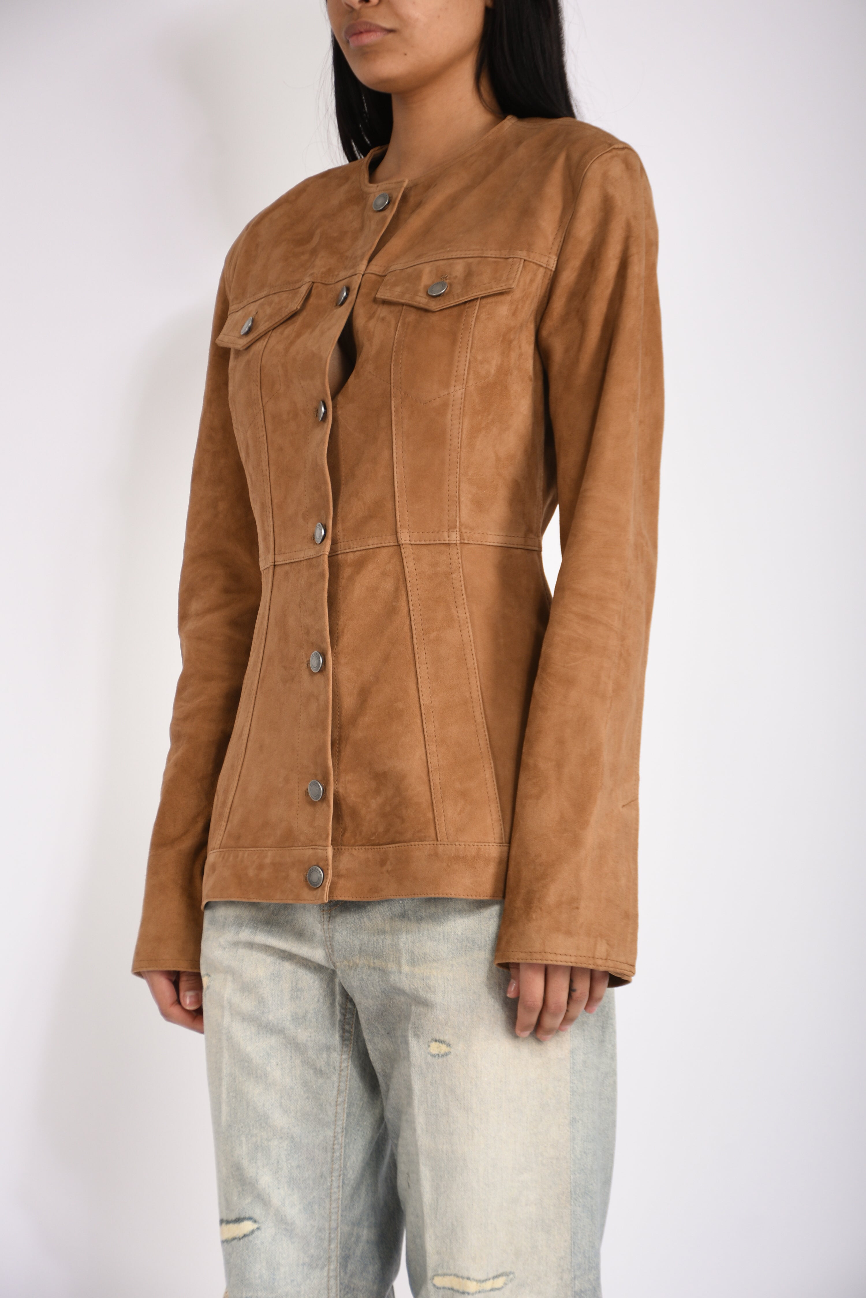 giacca in pelle temple suede