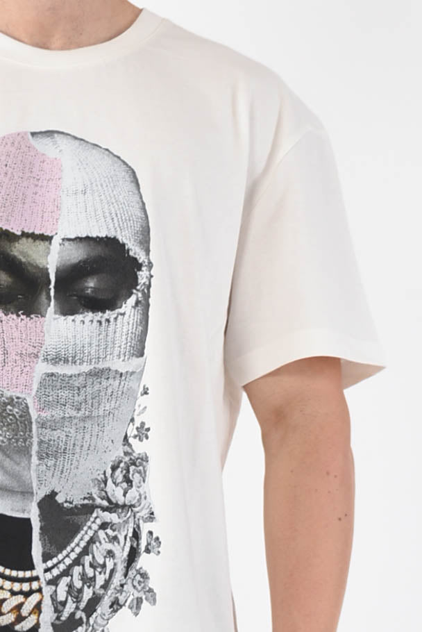 IH NOM UH NIT t-shirt whit newspaper mask print