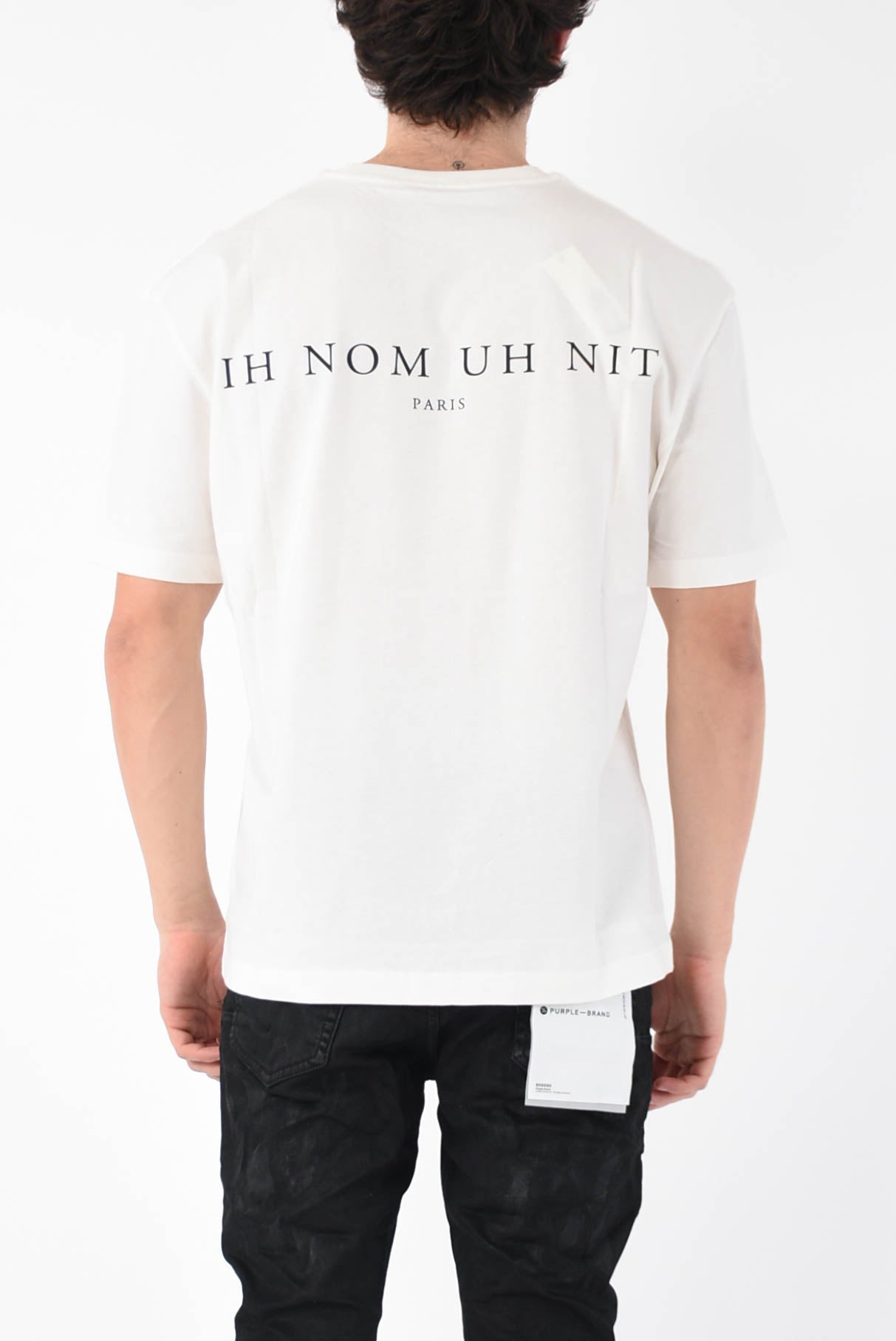 IH NOM UH NIT t-shirt whit newspaper mask print