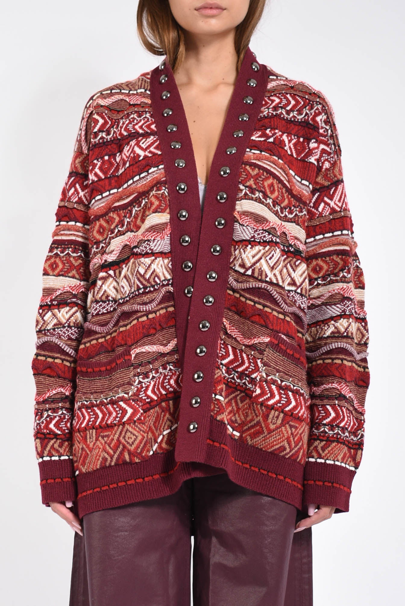 Cardigan in misto lana  jacquard
