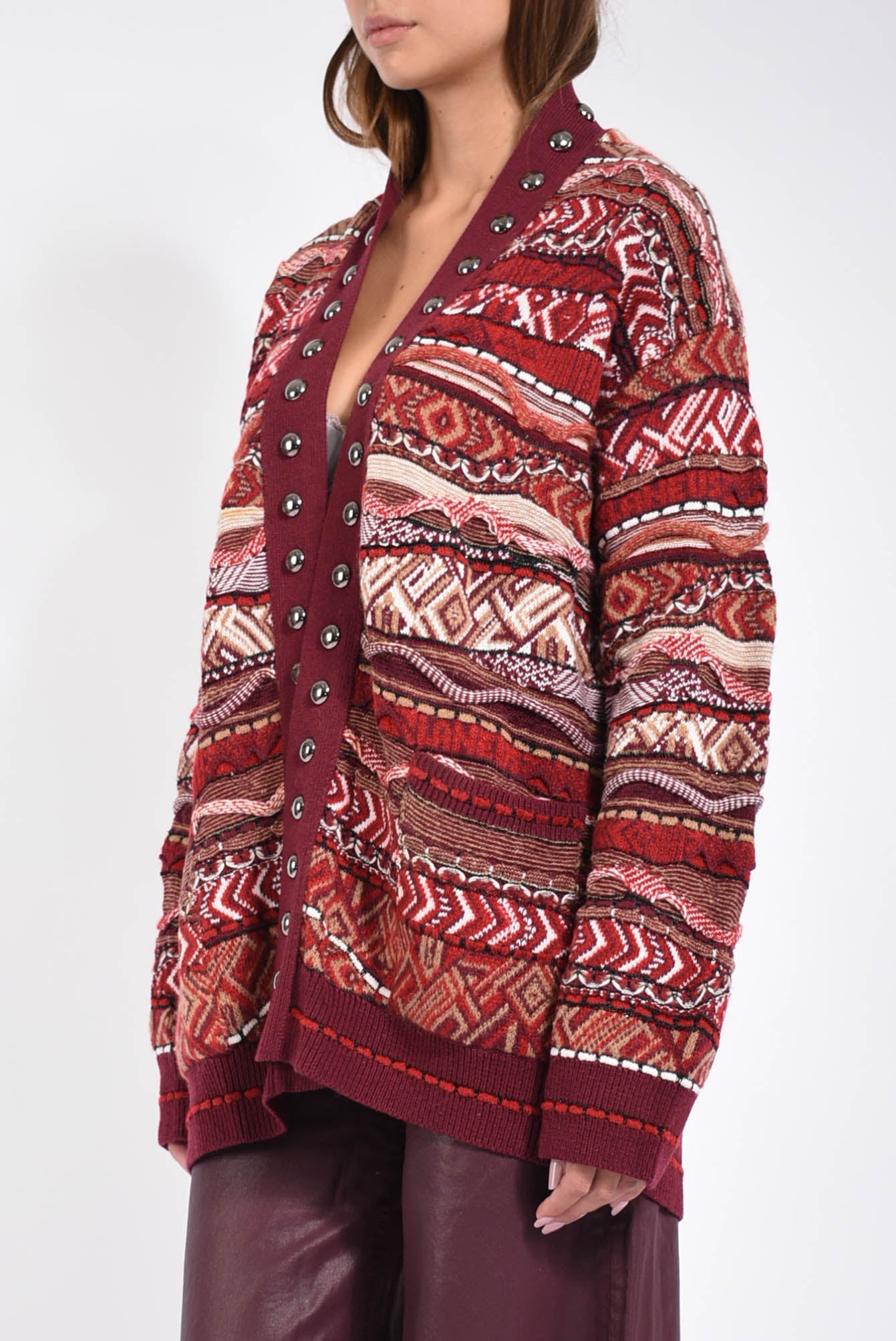 Cardigan in misto lana  jacquard