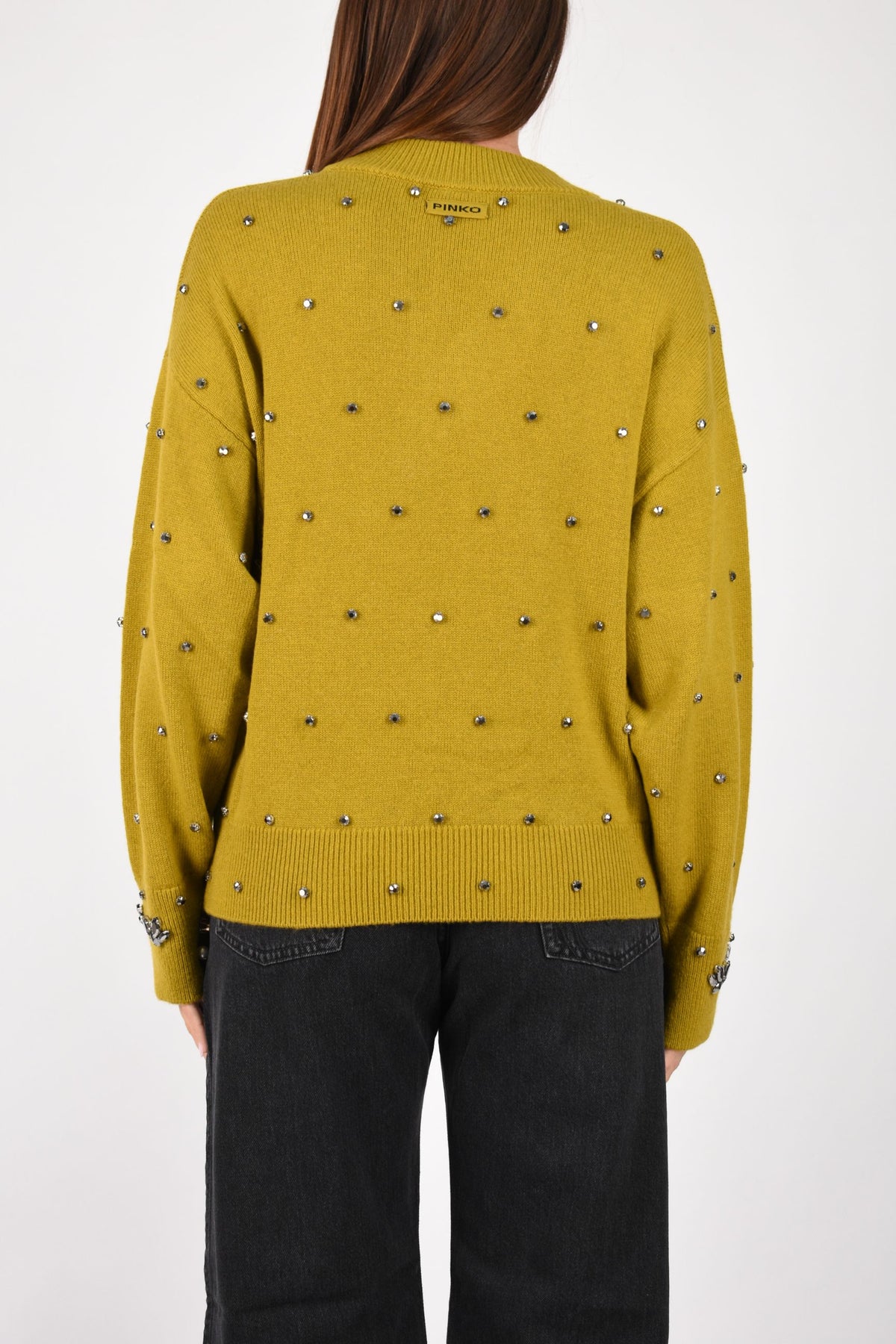 Maglia in lana e cashmere con applicazioni gioiello 107878A3P5