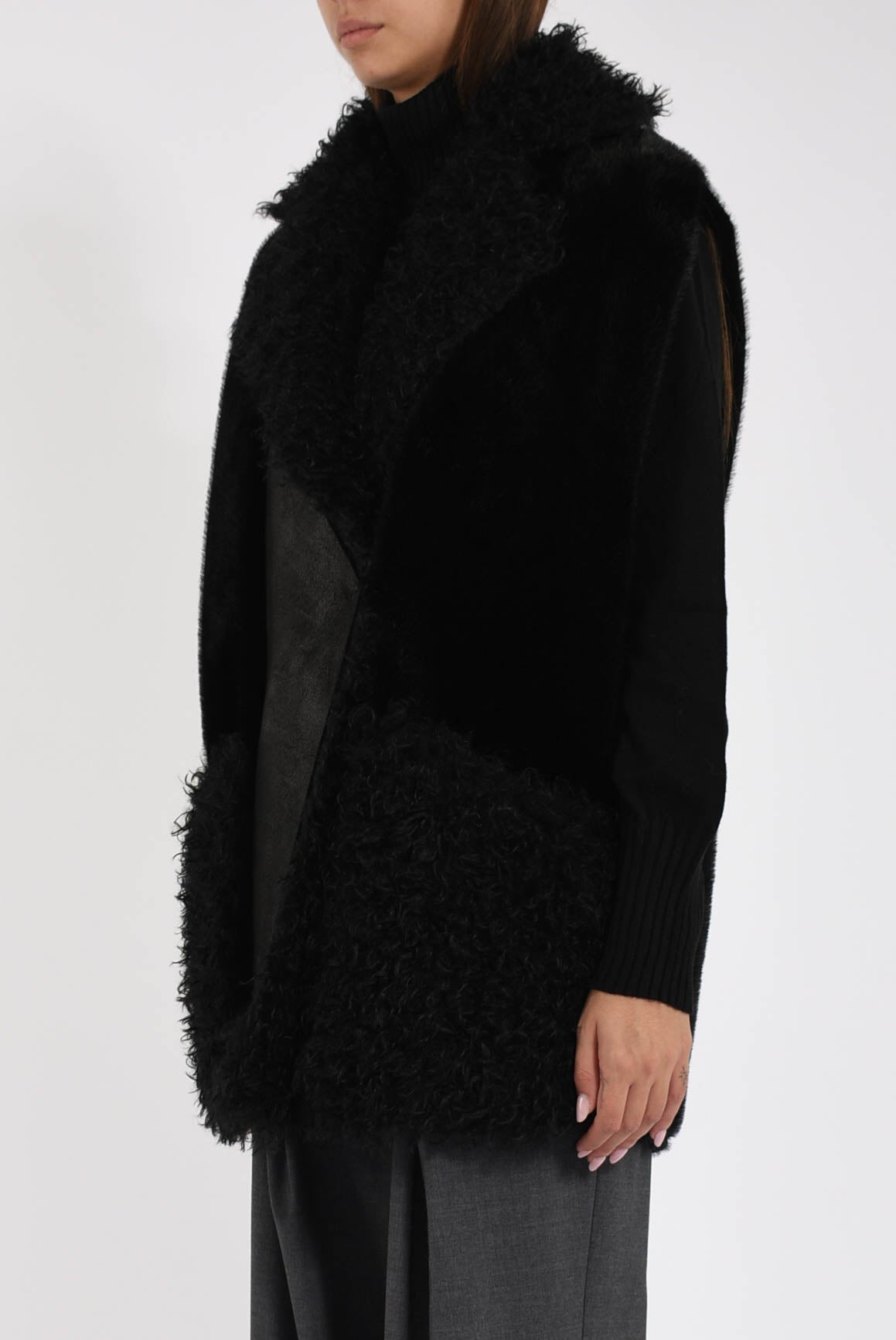 gilet con inserti in ecofur