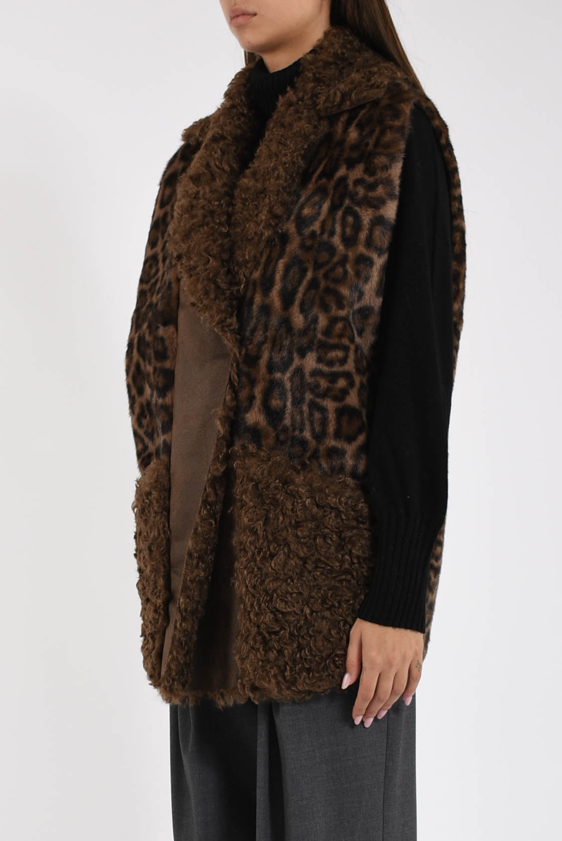 gilet con inserti in ecofur