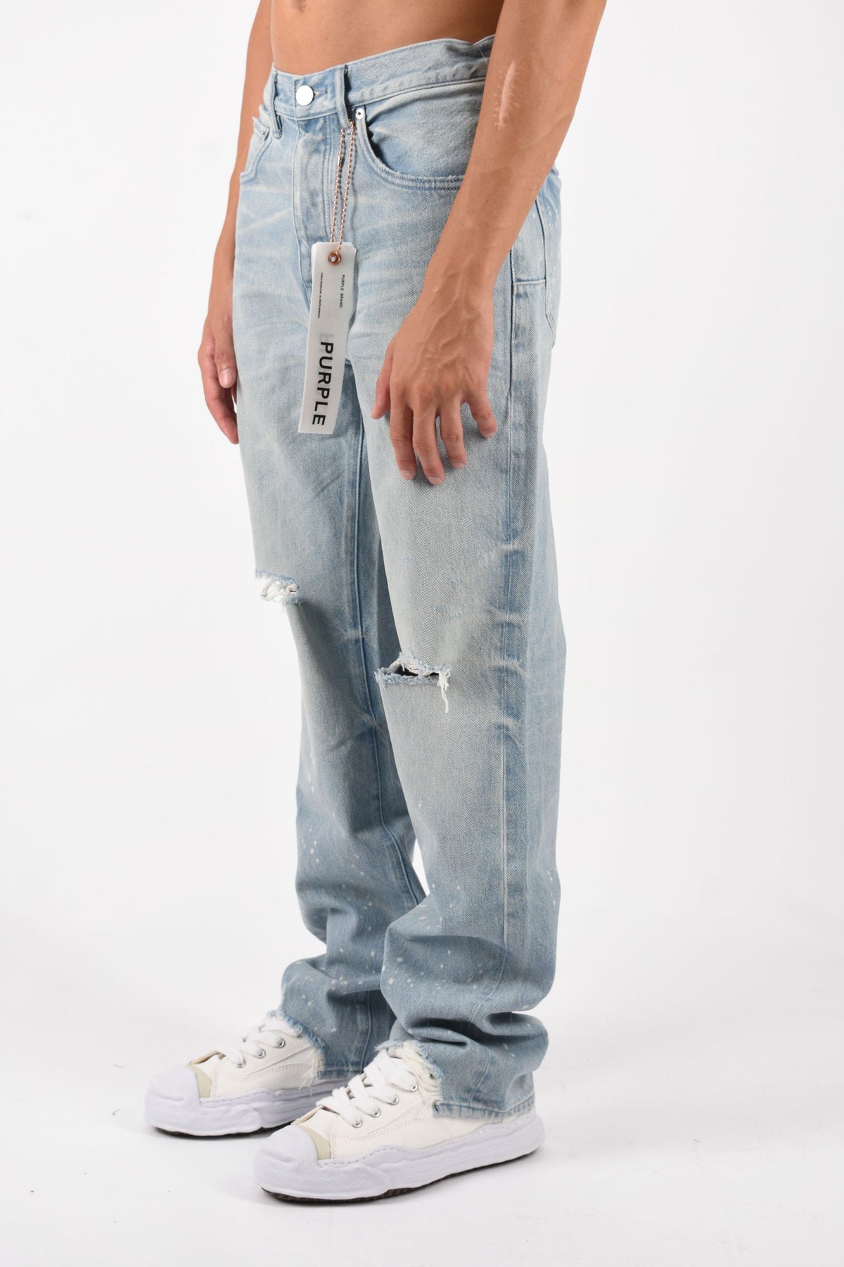 Jeans Straight Leg Bleach Splatters