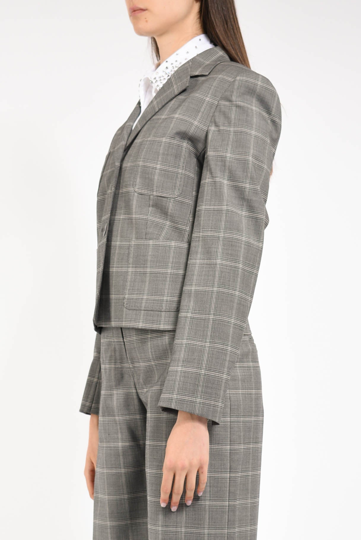 giacca in misto lana modello manto