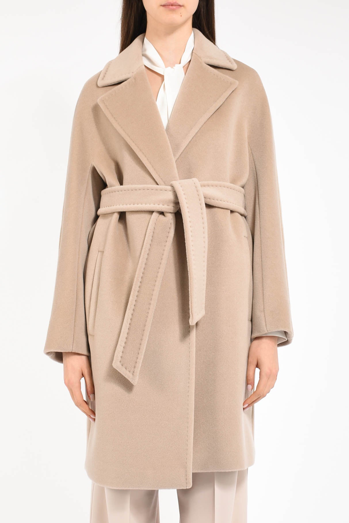 cappotto a vestaglia in lana scire