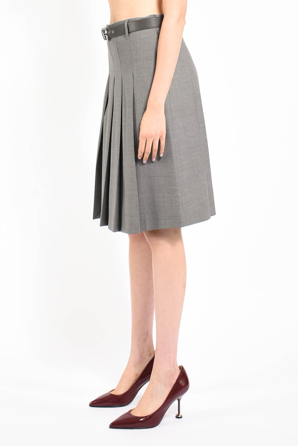 Gonna a pieghe in lana modello gimmy