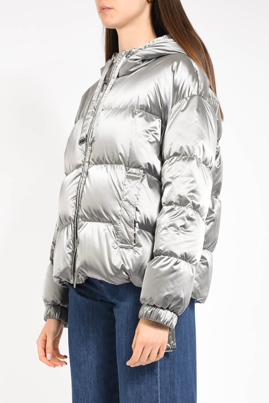 piumino in raso modello crochet