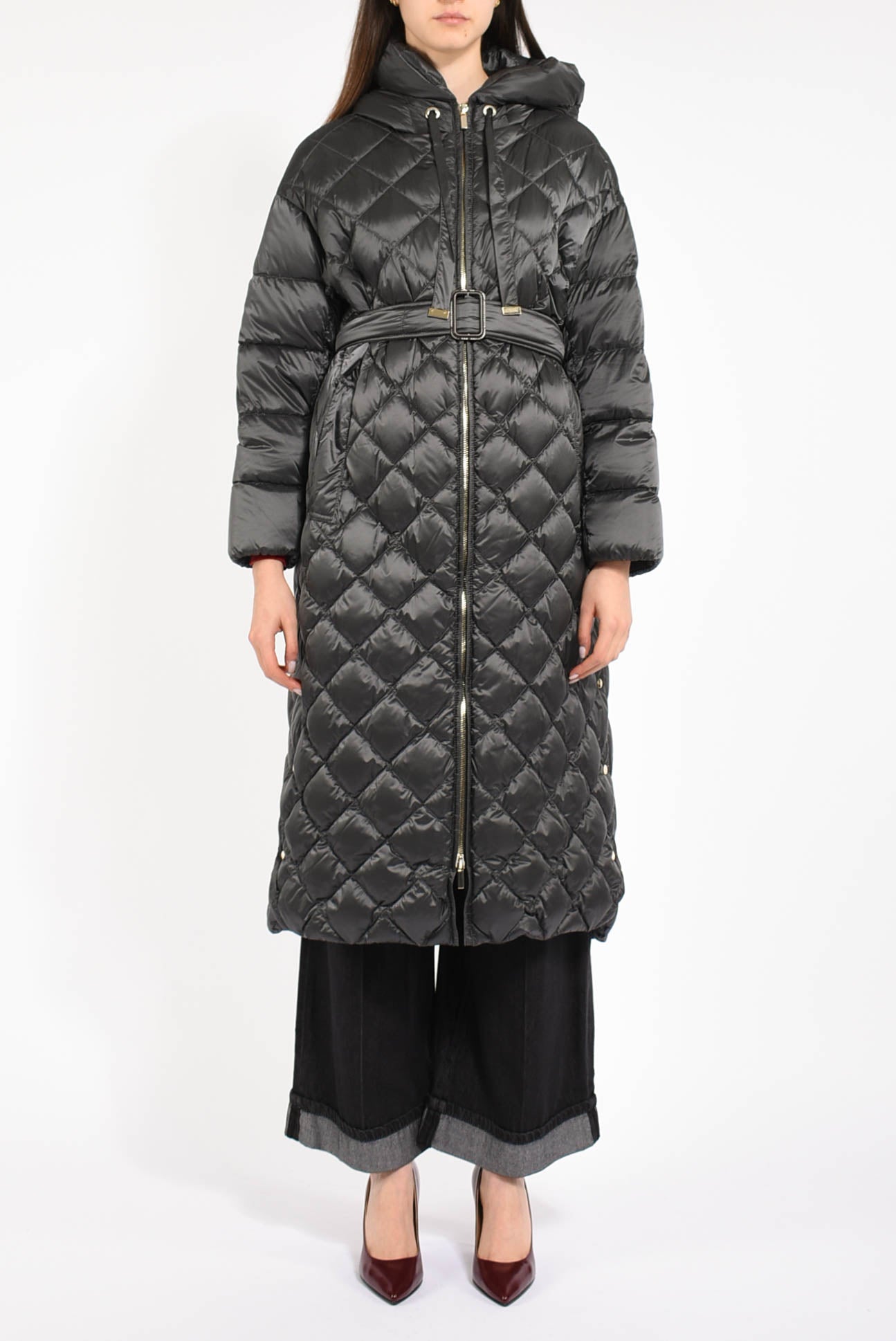 piumino lungo in tela modello trepar