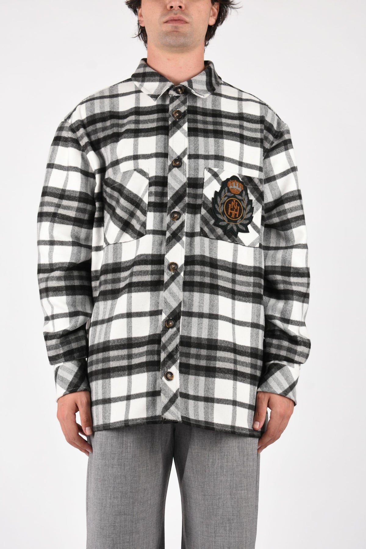 Camicia in check with logo NUW26259