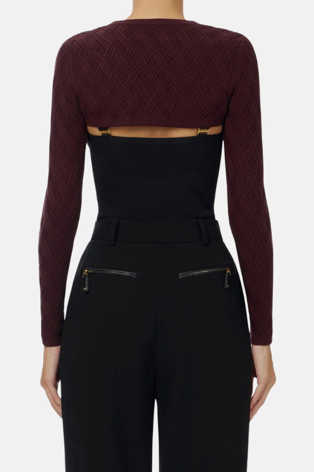 Cardigan in maglia con ganci gioiello