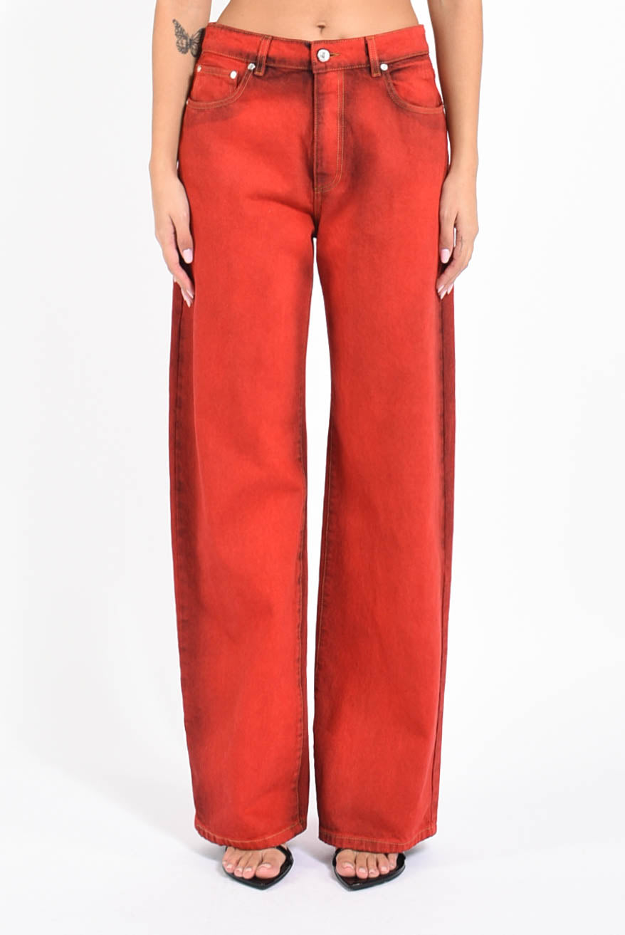 pantaloni in denim overdyed