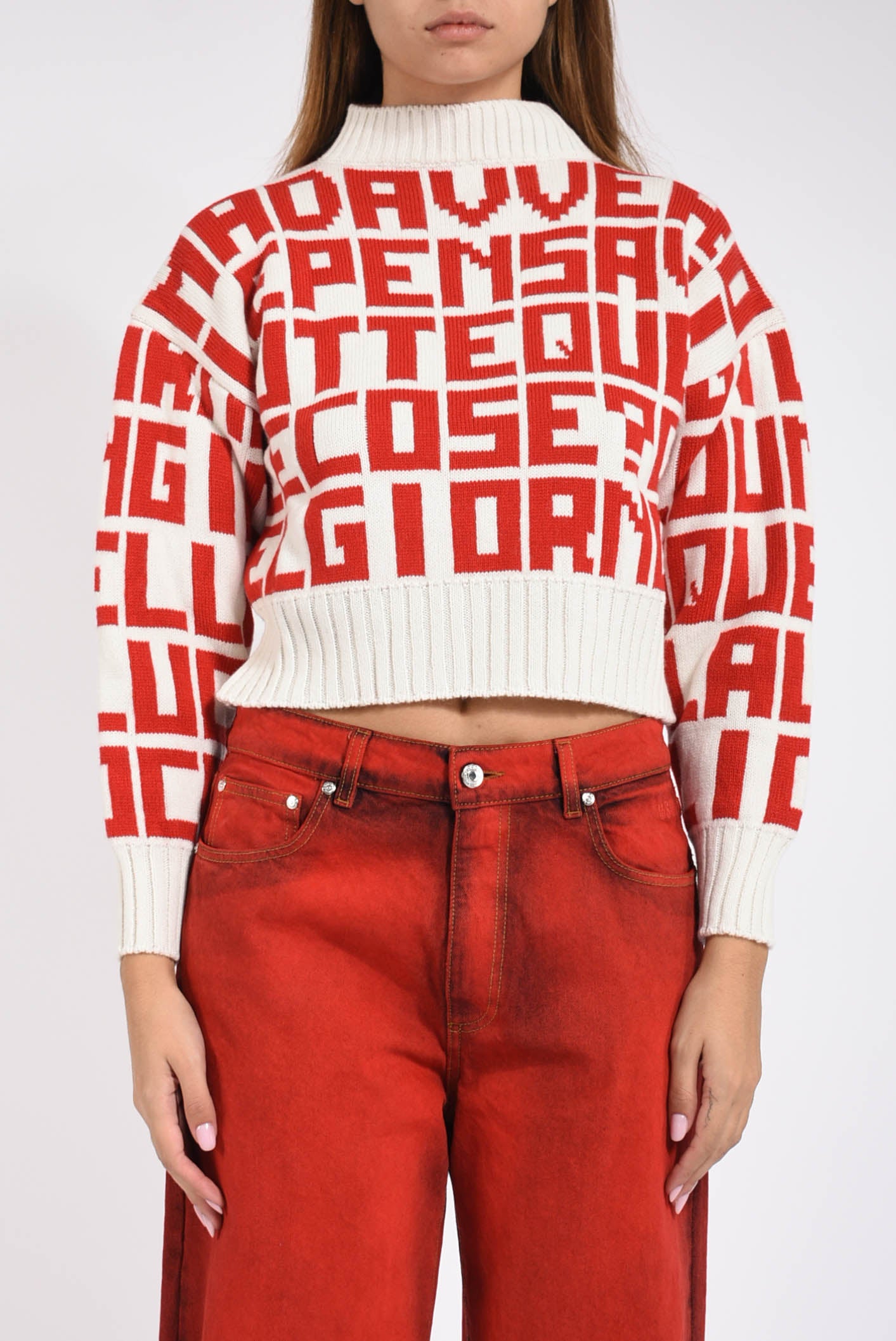 maglia in misto lana jacquard