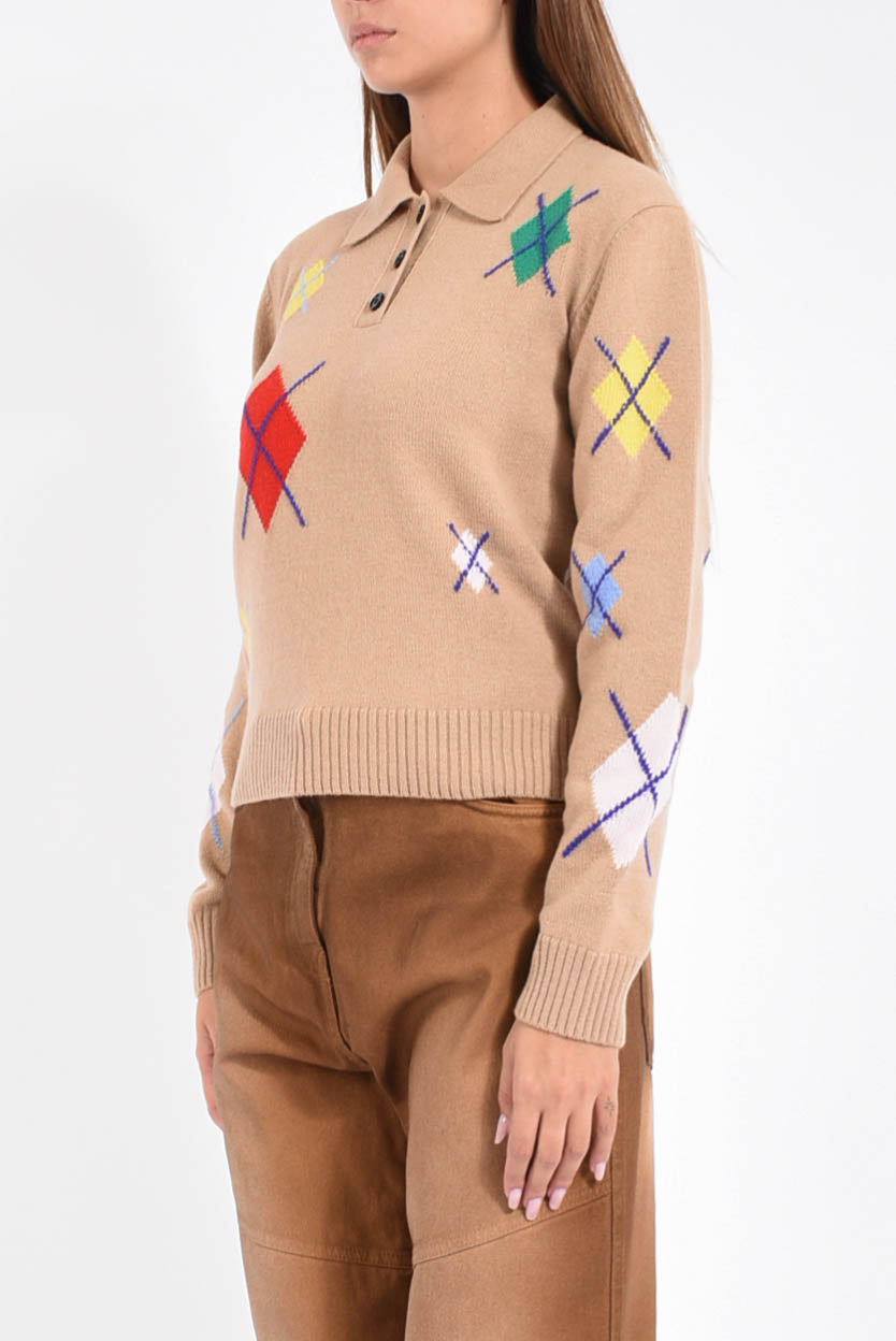 maglia in lana con motivo jacquard