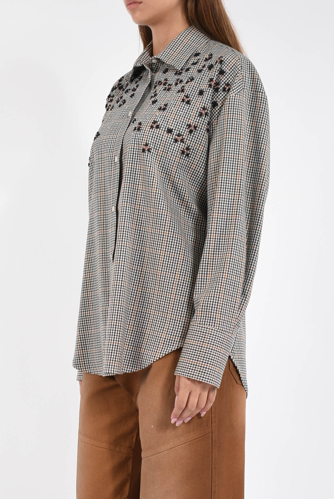 camicia con motivo a quadri