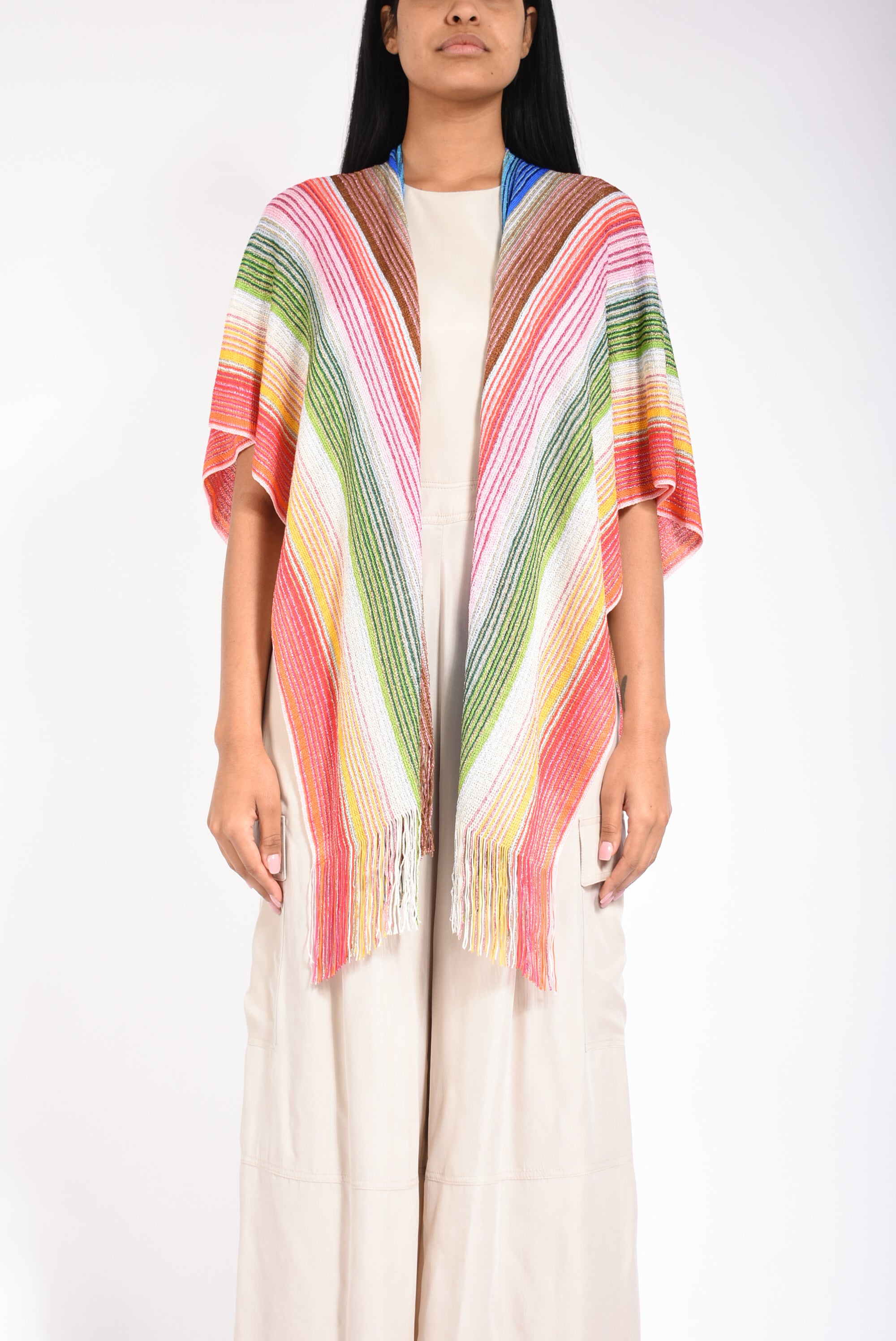 poncho in misto viscosa