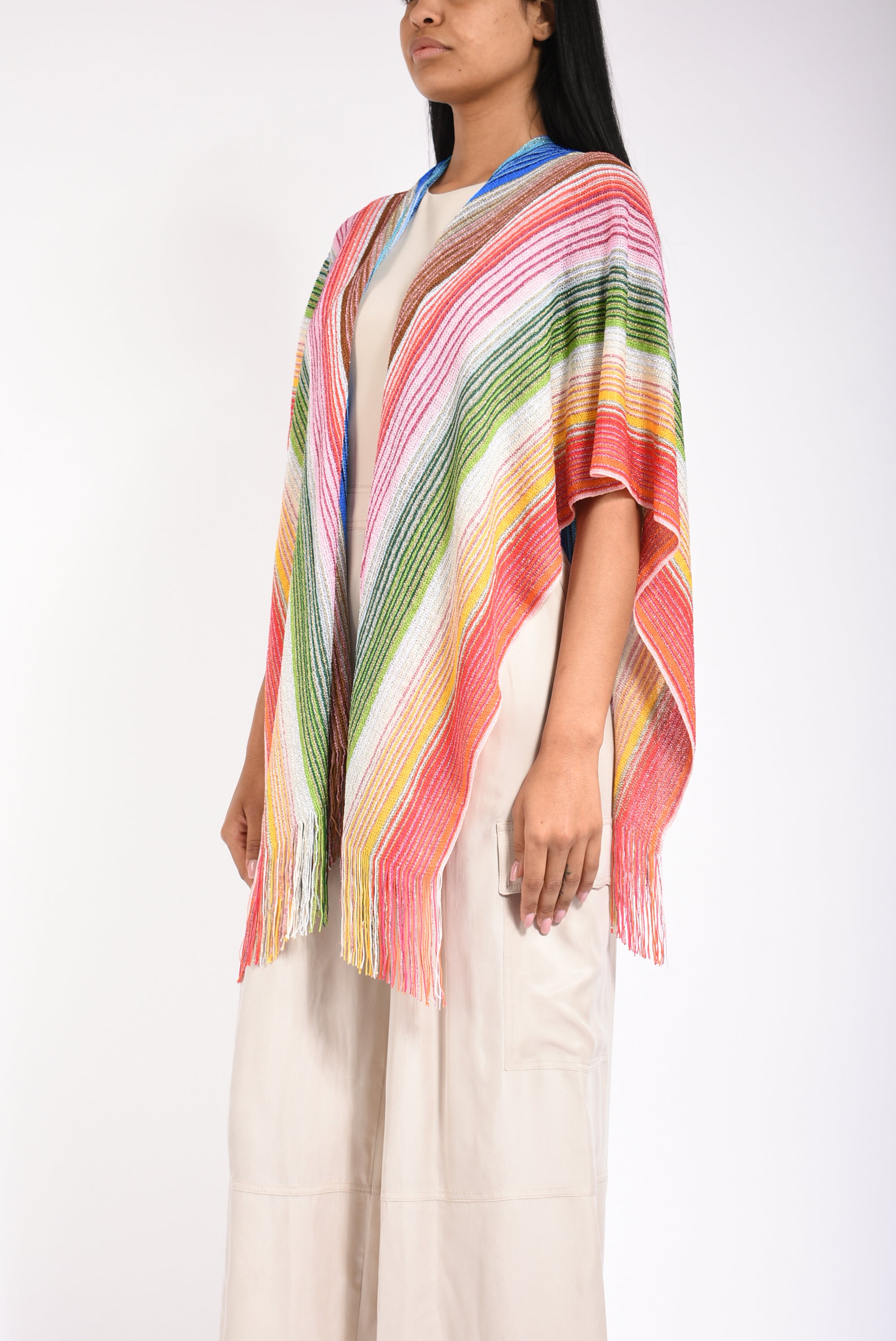 poncho in misto viscosa