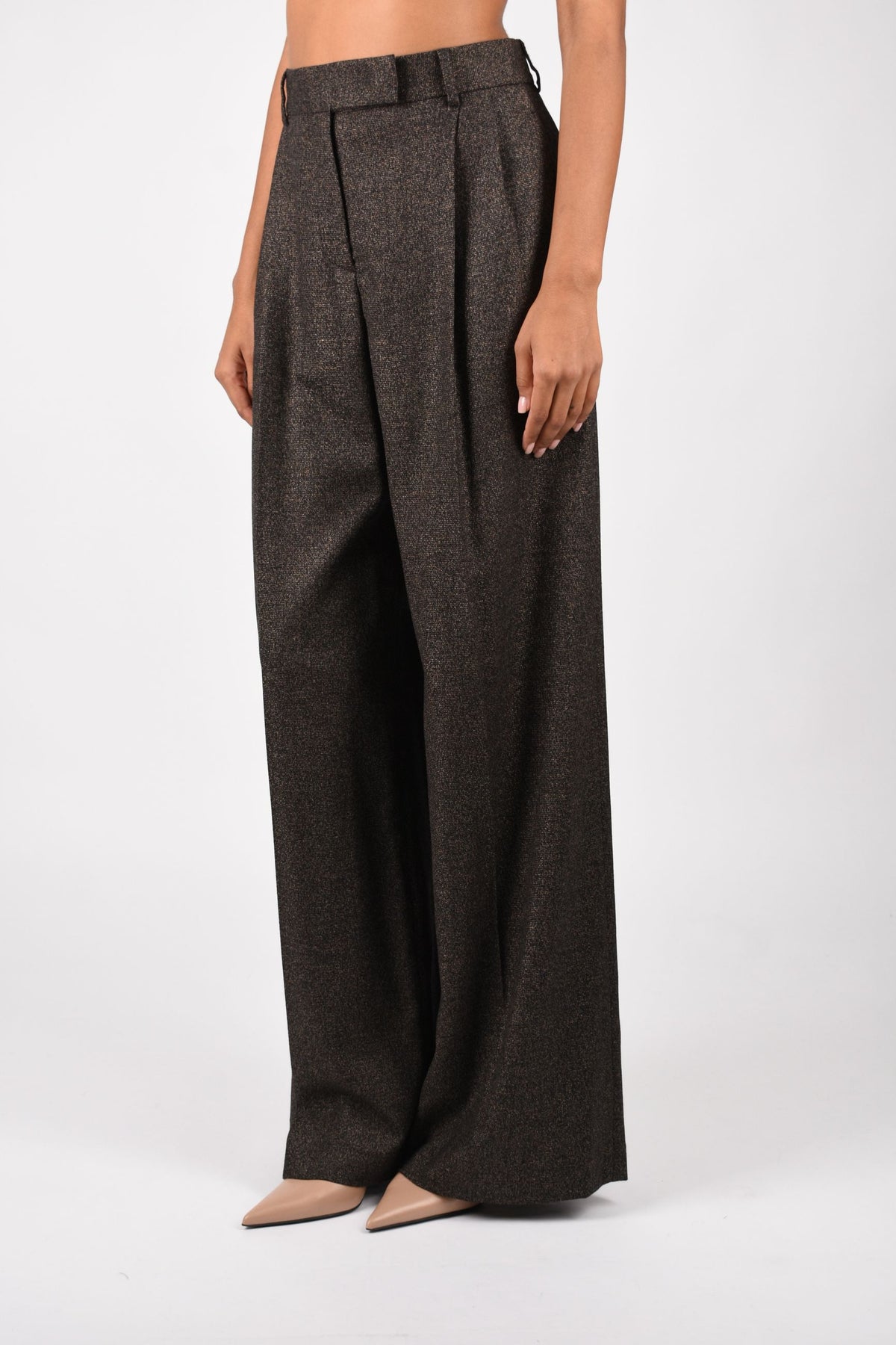 Pantaloni flare in misto lana con motivo sale e pepe 4141MDP04267610