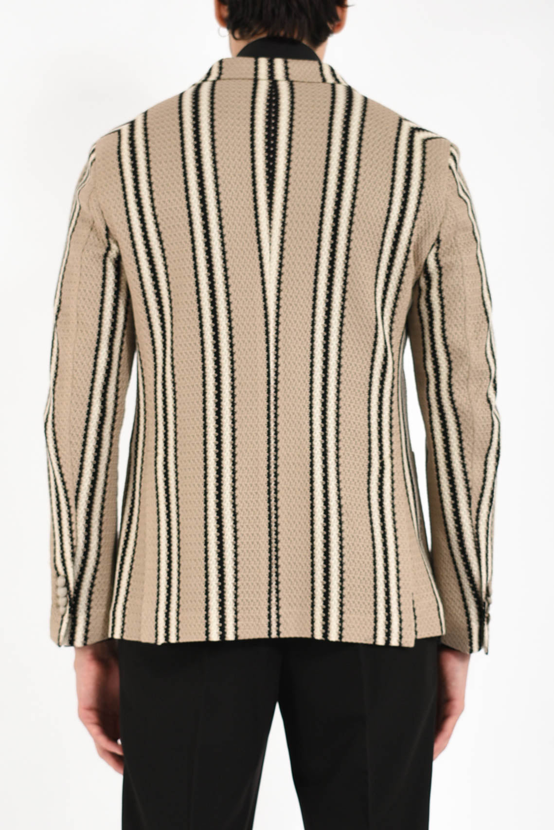 Giacca rigata in jersey di cotone