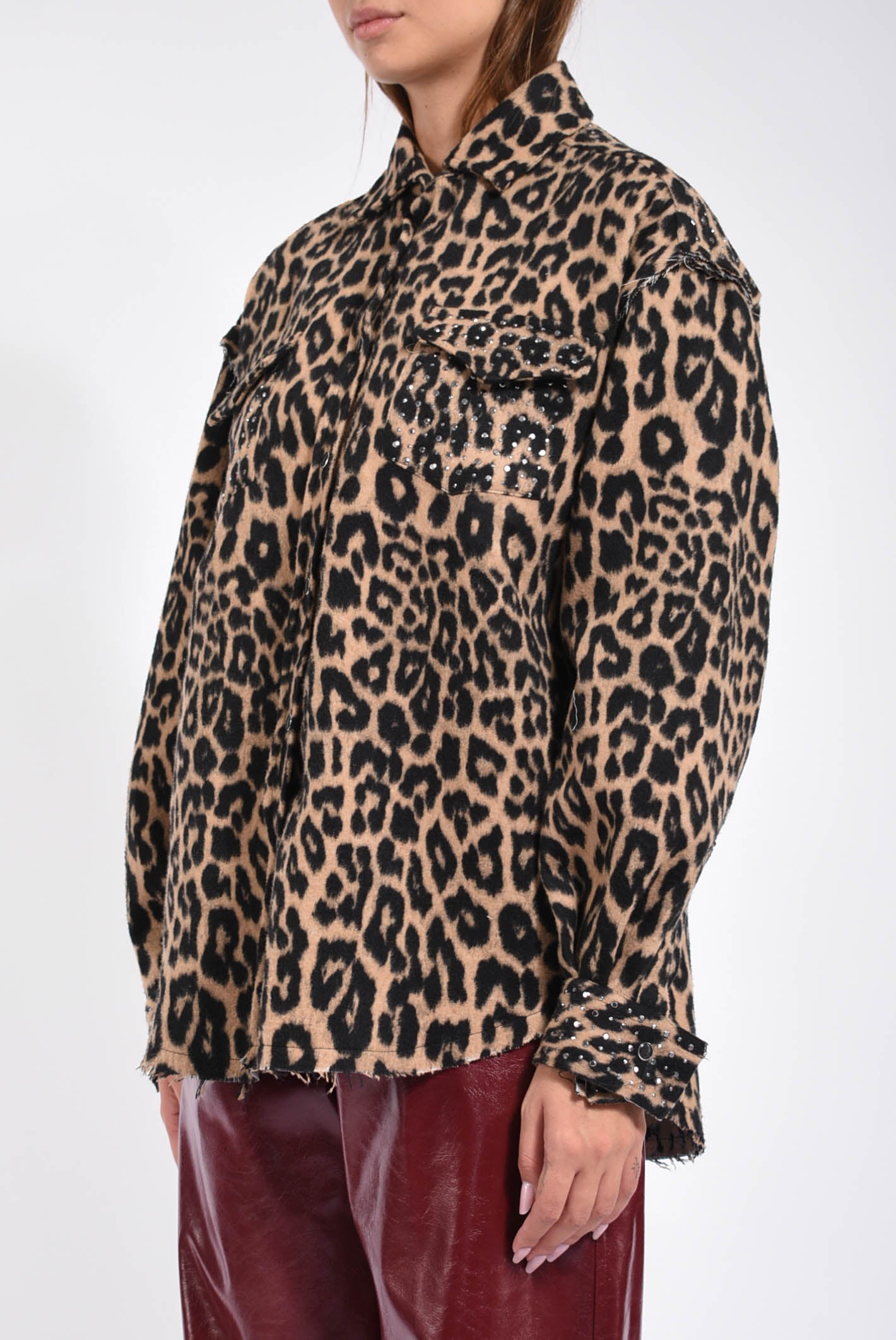 overshirt Animalier Con Borchie