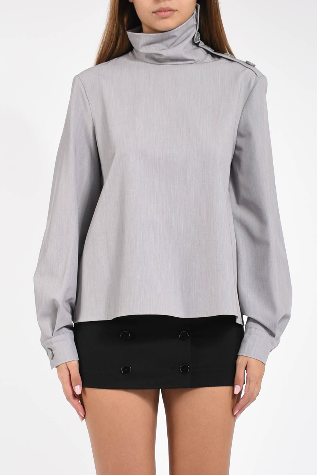 camicia a collo alto strutturata