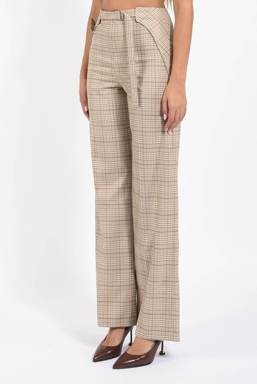 pantaloni a vita bassa checked