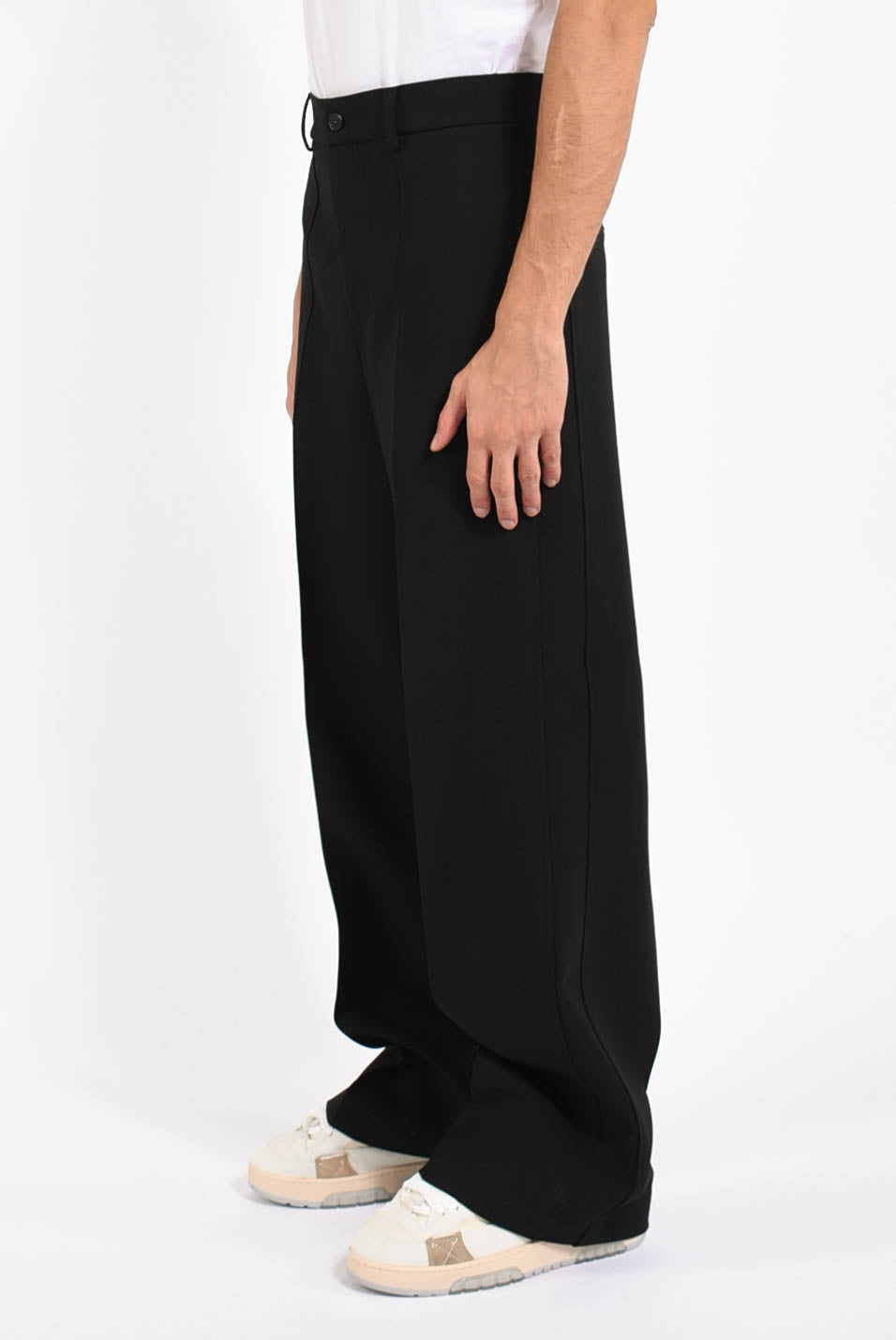 Pantaloni dritti in fresco lana