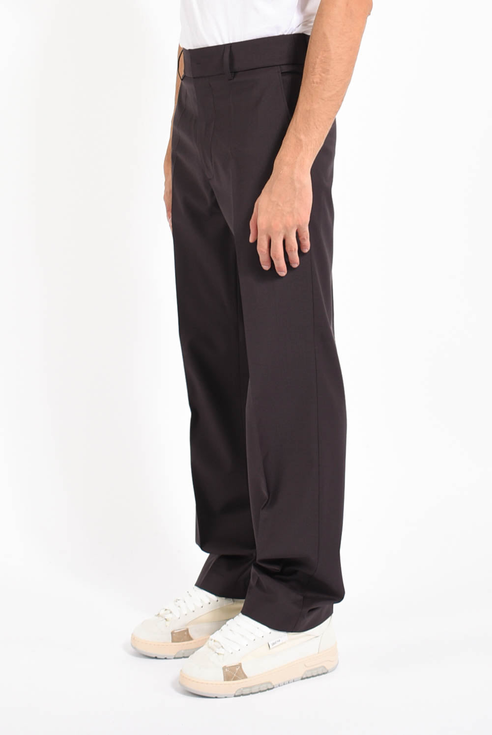 Pantaloni dritti in fresco lana