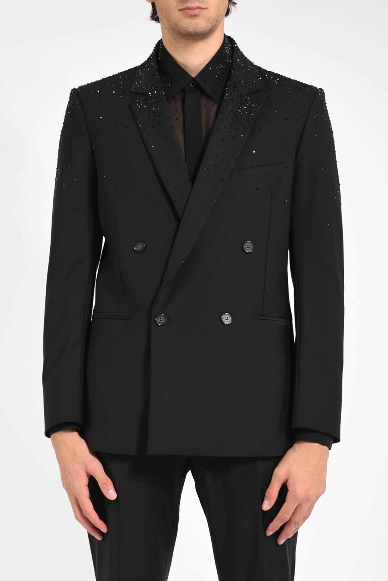 Giacca monopetto con applicazioni