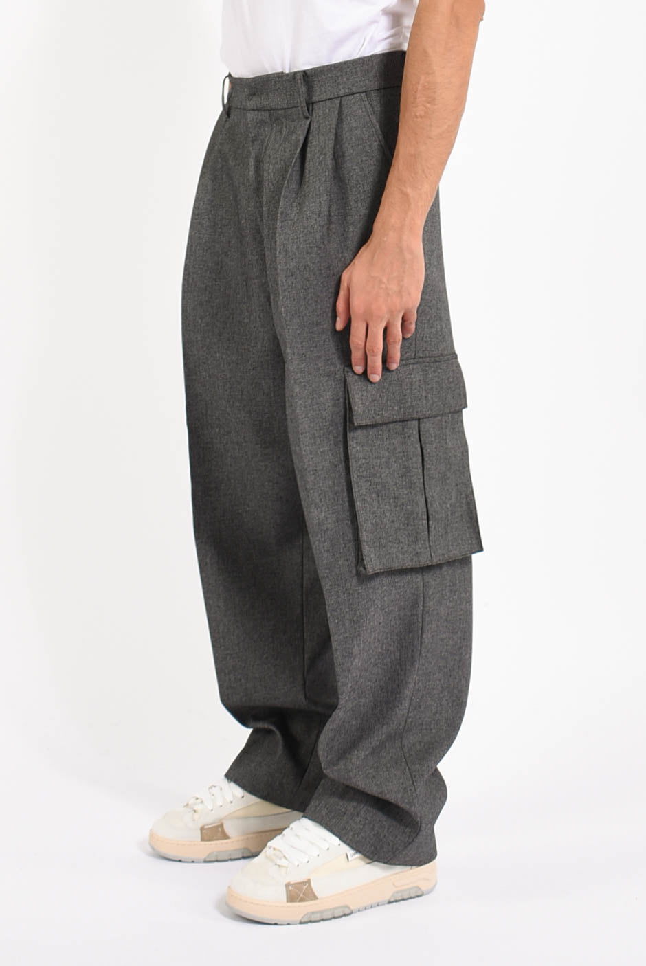 Pantaloni cargo in lana