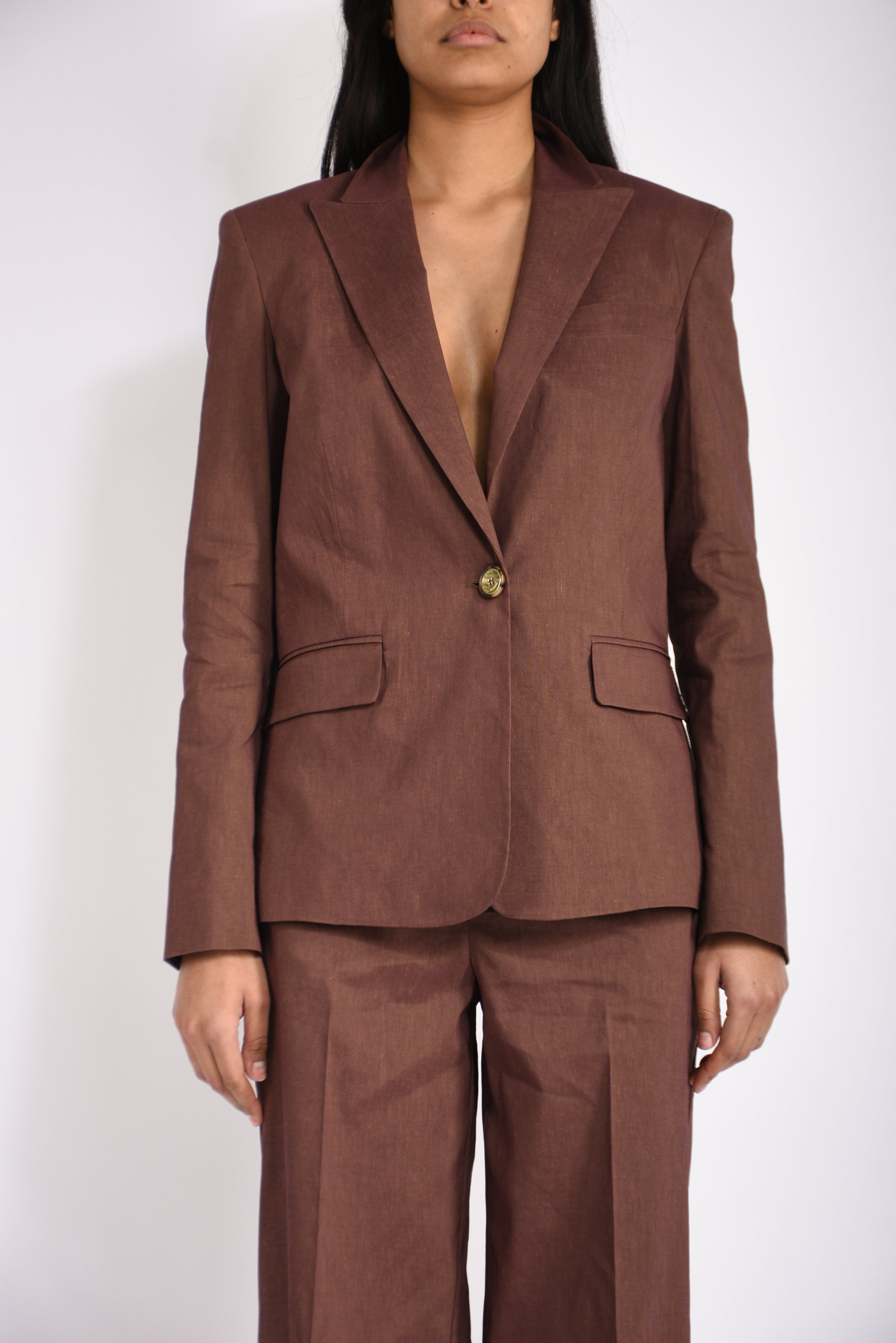 giacca monopetto in lino freda