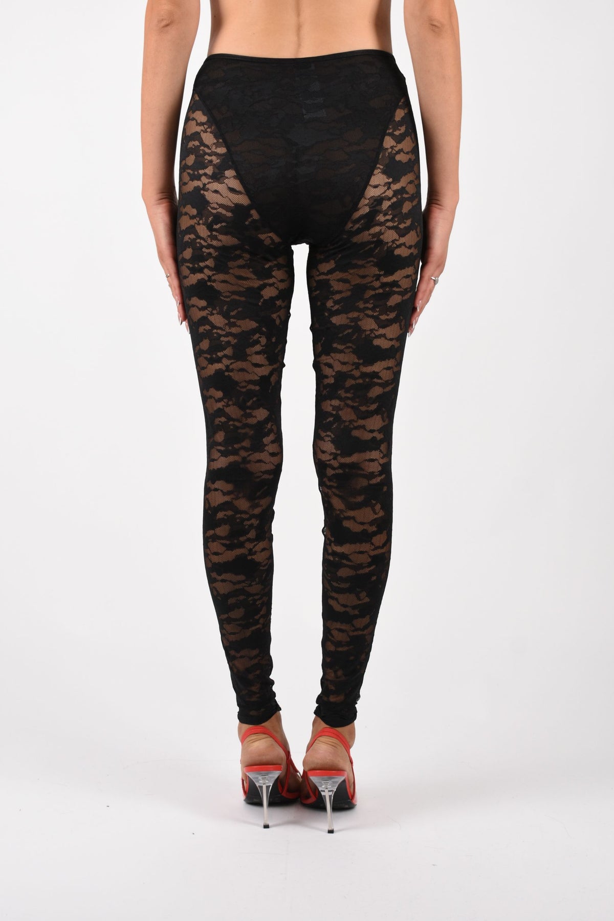 Leggings in nylon pizzo HAYLEY-UTLT A225730DRAK