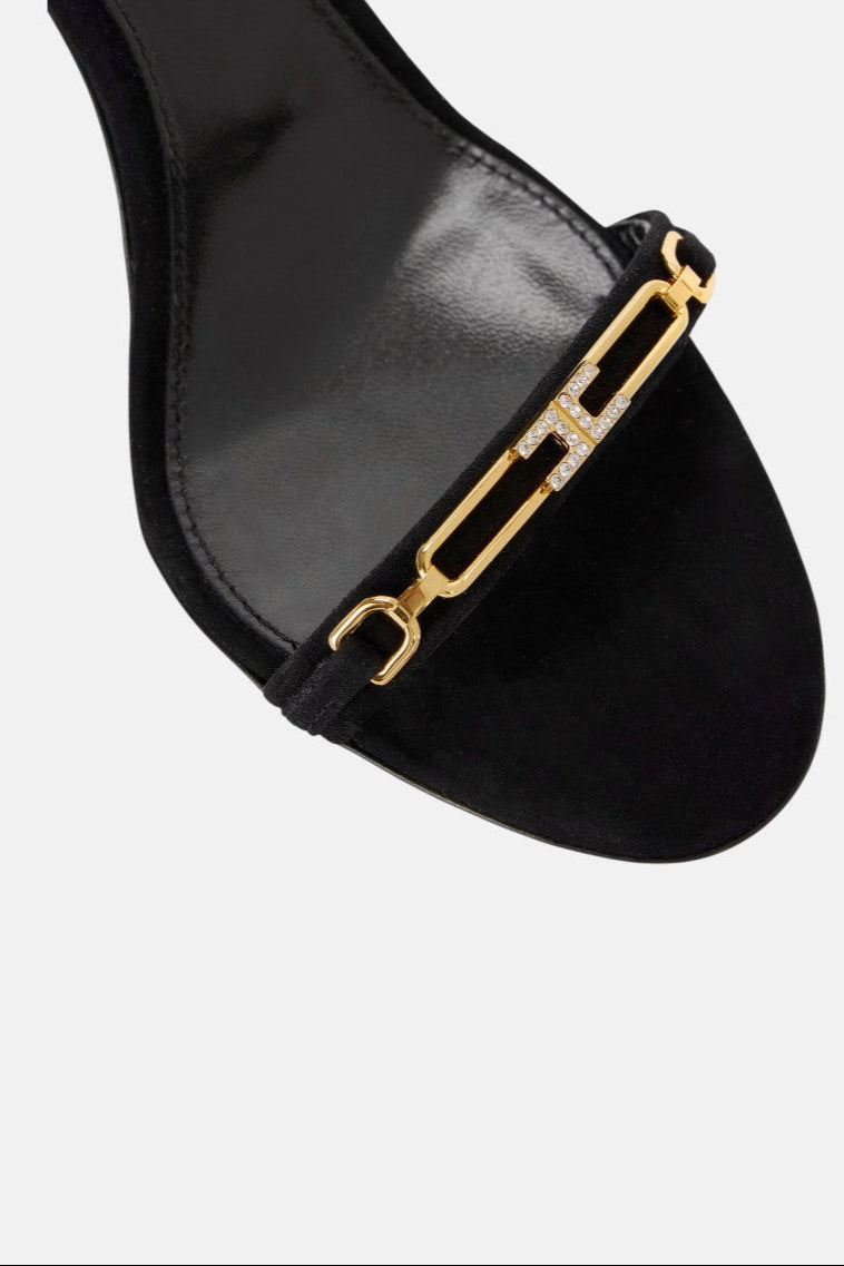 Sandali in pelle con tacco scultura