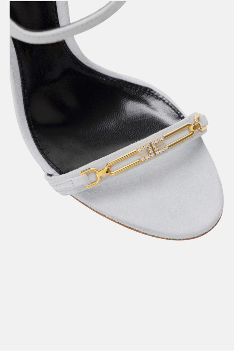 Sandali in pelle con tacco scultura