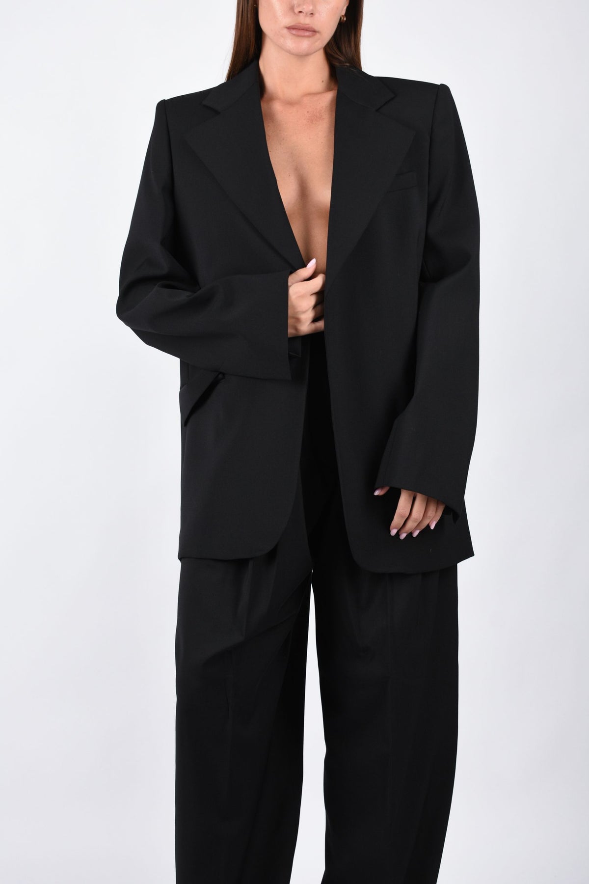 Blazer oversize in lana natural stretch TENACE 2622046061