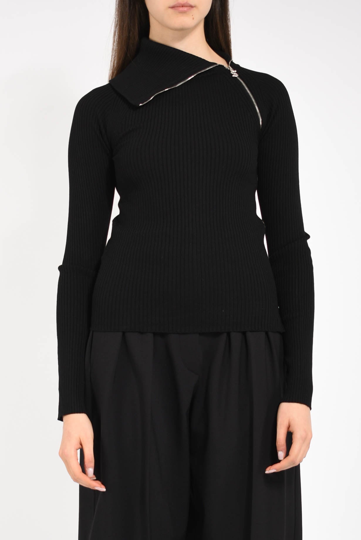 Maglia a collo alto modello pinna