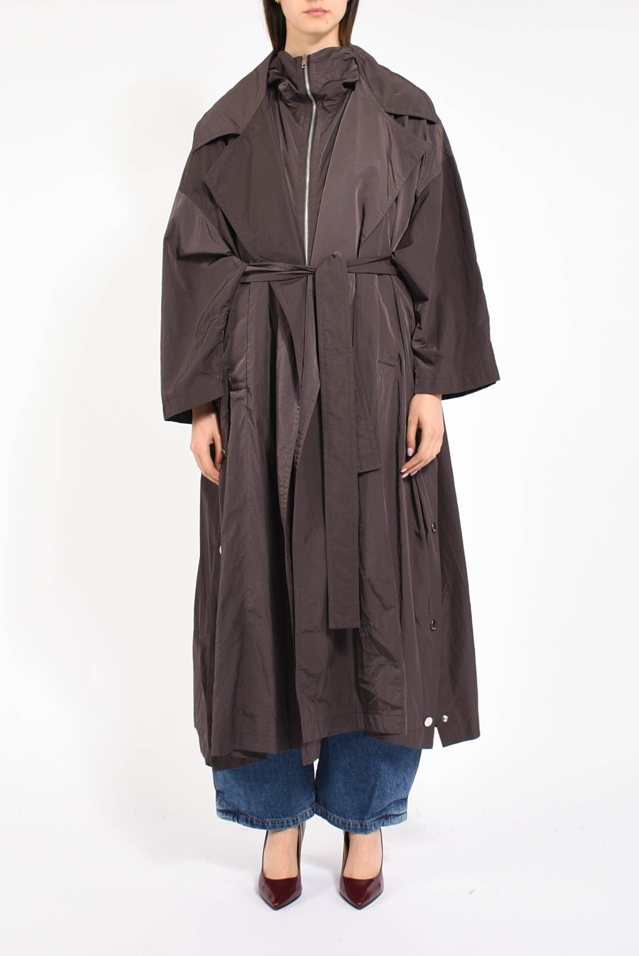 trench oversize in taffetà modello barbara1234